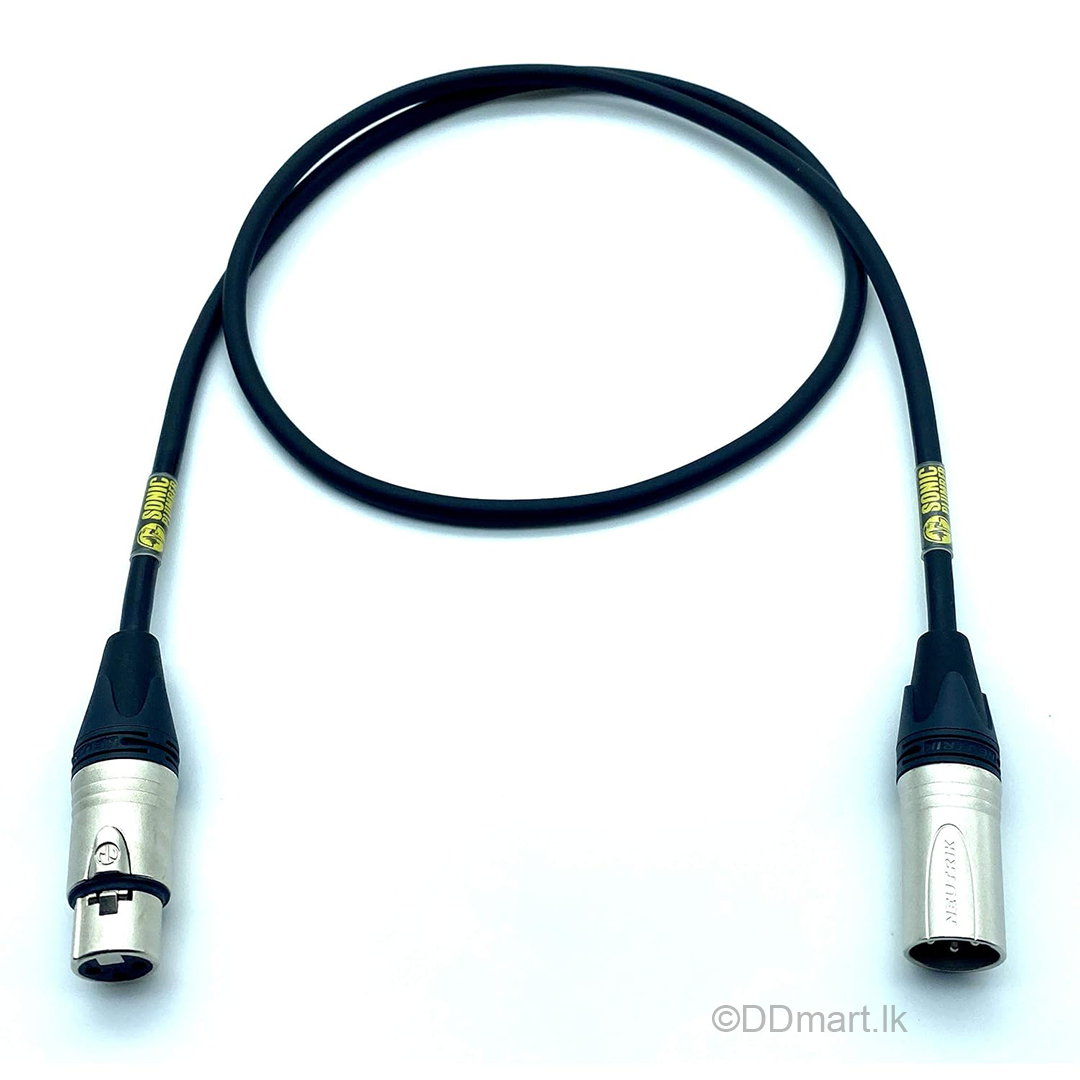 XLR Male to Female Audio Cable – 1m