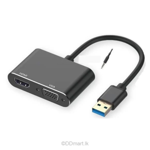 USB to VGA + HDMI with Audio Converter Adapter