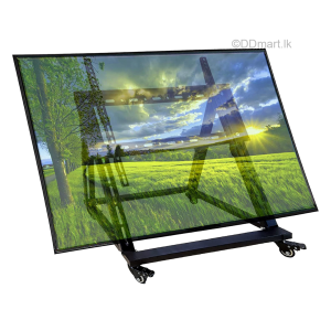 Low Height Mobile TV Stand Confidence Monitor Stand with Wheels Rolling TV Mount for 32″–65″